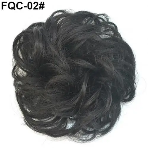 FQC02 Женщины грязный пончик шиньоны Волнистые волосы пучок Updo расширение конский хвост парик - Цвет: FQC02