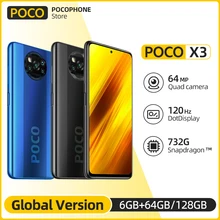 POCO Snapdragon 732G Xiaomi Smartphone 64MP 6GB NFC Adaptive Fast Charge Octa Core Fingerprint recognition/side-Mounted