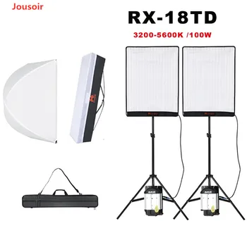 

Falcon Eyes 2pcs RX-18TD 100W Dimmable LED Video Light 504pcs Flexible Rollable Cloth Lamp with Diffuser + Carry Bag C50 T06Y