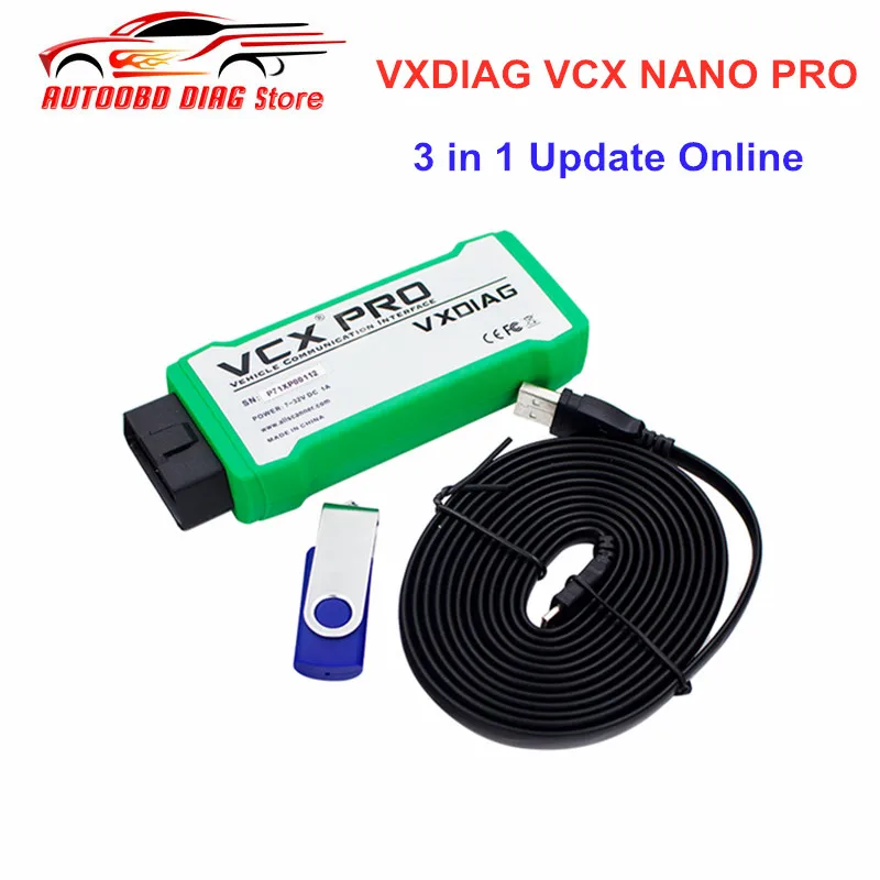Универсальный VXDIAG VCX NANO PRO 3в1 обновление онлайн для TIS/Mazda/V/Volvo/JLR/Honda/G M VCX 3 в 1 инструмент диагностики и программирования