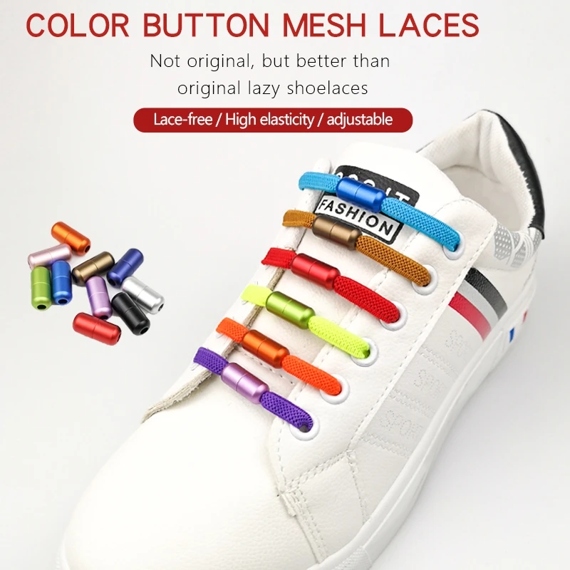 Shoelaces without ties elastic shoe laces 1Pair for kids and adult sneakers