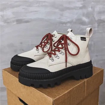 

Dropshipping Men's Casual Shoes Men Autumn Top Fashion Sneakers Lace-up High Style Solid Colors Man Shoes V11-12