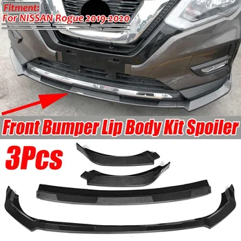 

3pcs Car Front Bumper Lip Splitter Spoiler Bumper Lip Deflector Lips Diffuser Body Kits Protection For NISSAN Rogue 2019-2020