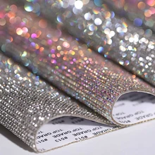 Self Adhesive Rhinestone Trim Luxurious Crystal Sheet Stickers for DIY PC Tablet Car Decoration Self Adhesive Embellishment