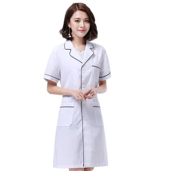 

Medical Clothing Women Medical Gown Lab Coats summer short-sleeved white doctor nurse beauty parlor artist medical uniform