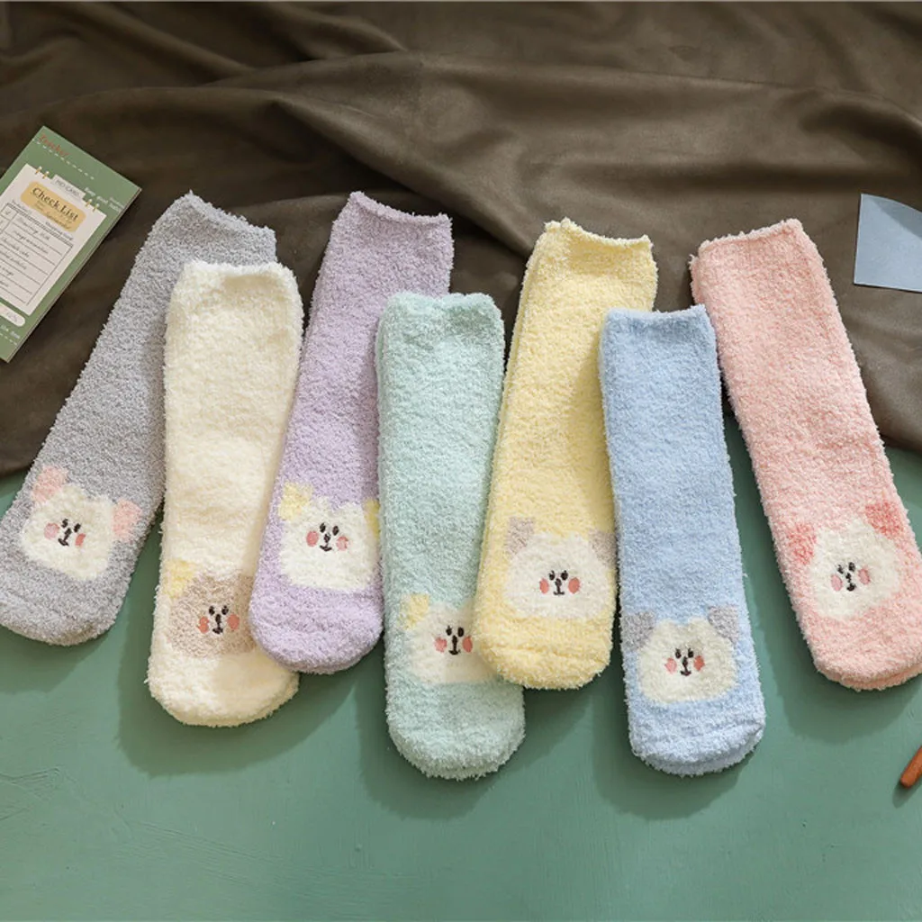 Женские модные плотные теплые домашние хлопковые чулки средней длины с рисунком героев мультфильмов для принцессы, подарки на день рождения, 12,11