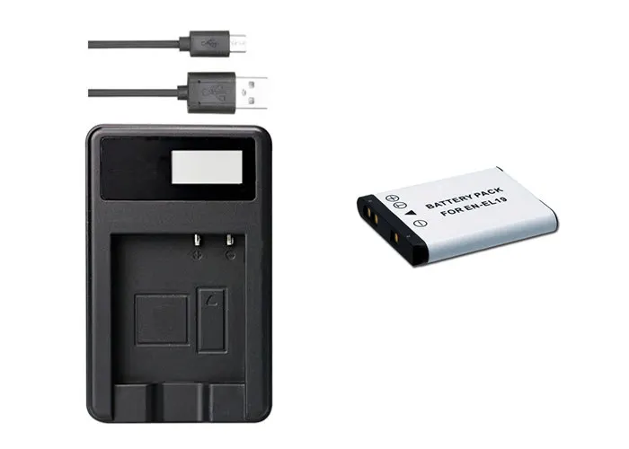 EN-EL19 ENEL19 EL19 Батарея+ USB Зарядное устройство для цифровой камеры Nikon Coolpix S32 S33 S100 S2500 S2750 S3100 S3200 S4200 S4300 S4400 S6400 S6500