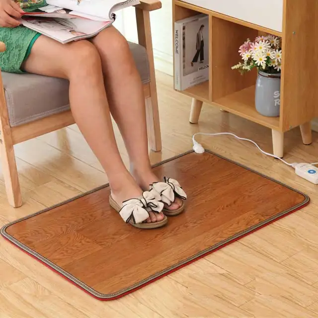 220V Winter Heating Foot Mat Office home Electric Heating Pad Warm Feet HeaterThermarpet Leather Household Floor Electric Heater 4