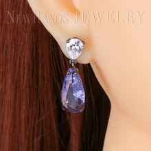 Серьги-гвоздики с кристаллами в форме капли воды, серьги-гвоздики с камнем, женские серьги, модные ювелирные изделия, подарок для женщин и девушек EFX012412