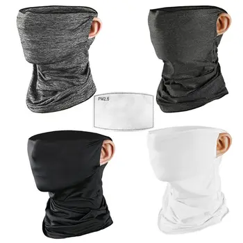 

Unisex Ice Silk Neck Gaiter Mask with Filter Ear Loops Cycling Seamless Bandana Neck Gaiter
