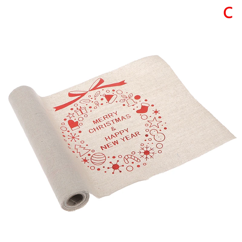 C Christmas Table Runners Tablecloth Xmas Elk New Year Party Dinner Table Decoration for Home Table Cover Party Supplies - Цвет: C
