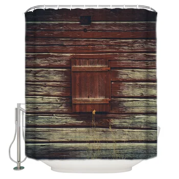 

Barn Grain Vintage Wood Shower Curtain Bathroom Decor Fabric Shower Curtain Farmhouse Decor
