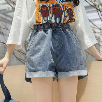 

High Waist Jean Shorts Women Summer Loose Casual Denim Short Pants New 2020 Korean Style All-match Ladies Hot Pants P487