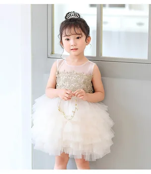 

2020 Summer Flower Girls Dresses Toddler Bows For Girls Sleeveless Dress For Girls Costume Gown Princess Girl Evening Dress