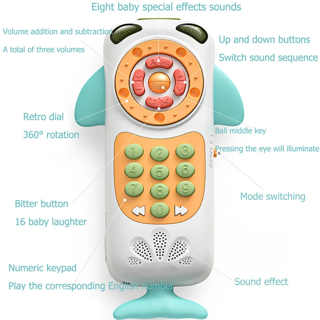 Развивающие игрушки для детей, обучающие игрушки для детей, детские музыкальные электрические игрушки с телефоном для раннего развития 0-24 месяцев, прорезыватель Y1024