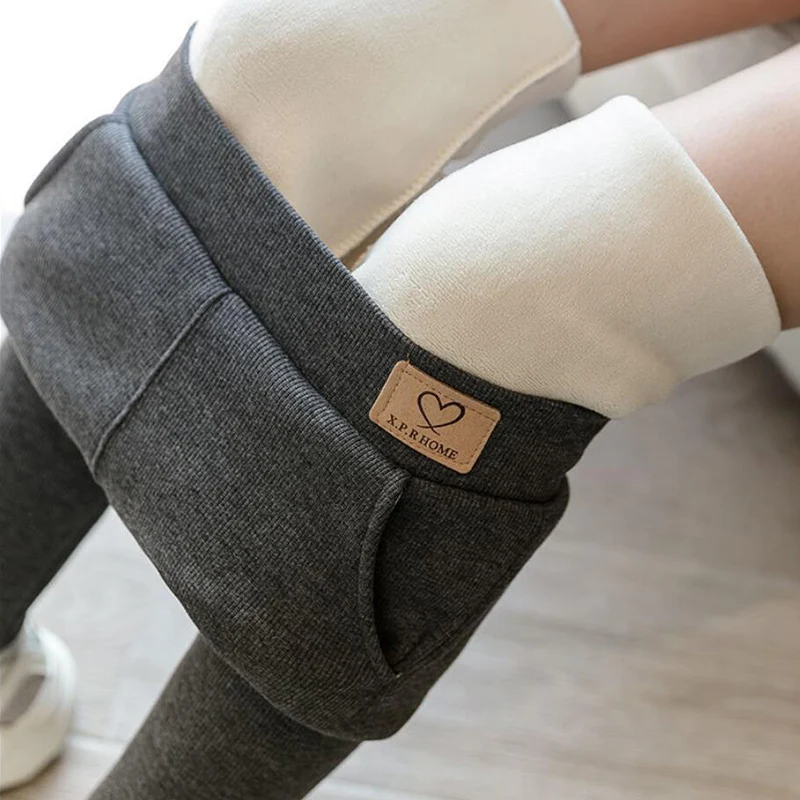 High Waist Soft Winter Pocket Leggings for Women Fleece High Waist Thick Pants Velvet Thermal Grey Women's Warm Leggings spanx faux leather leggings