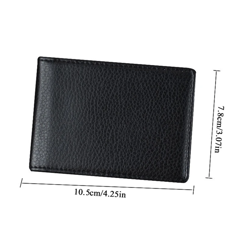 Solid Color Driver's License Case Protect PU Leather Documents Business Folder Wallet Cover