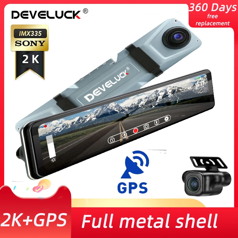 Видеорегистратор автомобильный Develuck 12 дюймов 2K + 1080P | Автомобили и мотоциклы