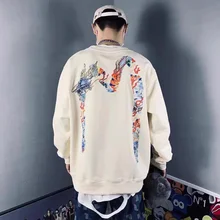 New trend evisu Fushen sweater, letter Printing Classic Men's and Women's Loose Round Neck Pullover New autumn