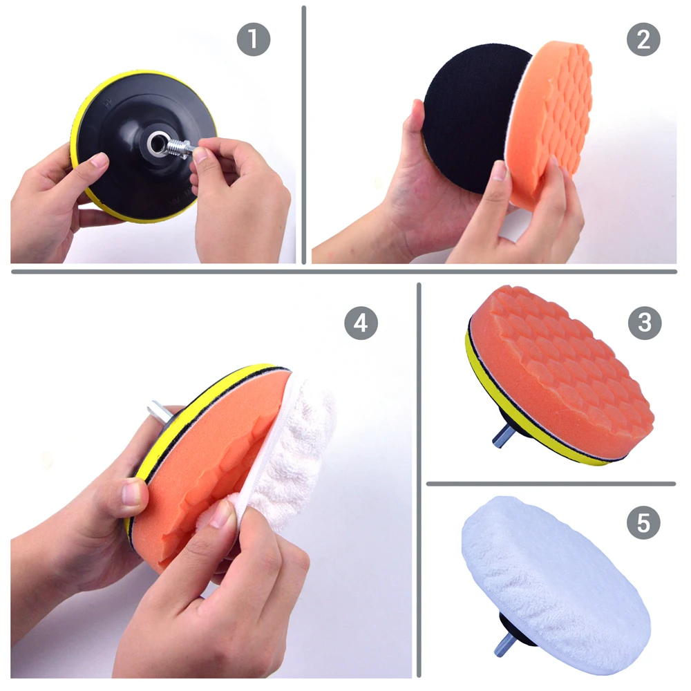 6 Inch Car Polishing Kit 11PCS/Set Buffing Sanding Sponge Pads and Wool Bonnet Pads + 8mm M14 Drill Adapter for Electric Drill 6 Inch Car Polishing Kit 11PCS/Set Buffing Sanding Sponge Pads and Wool Bonnet Pads + 8mm M14 Drill Adapter for Electric Drill