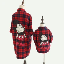 Весенне-осенняя блузка для мамы и дочки одинаковые комплекты для семьи Одежда для мамы и детей одинаковые комплекты с Микки Маусом для детей от 2 до 9 лет