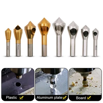 

4PC Inclined Hole Chamfering Plated Titanium Plated Single Cutter Aluminum Countersunk Head Dump Aluminum High Speed Steel New