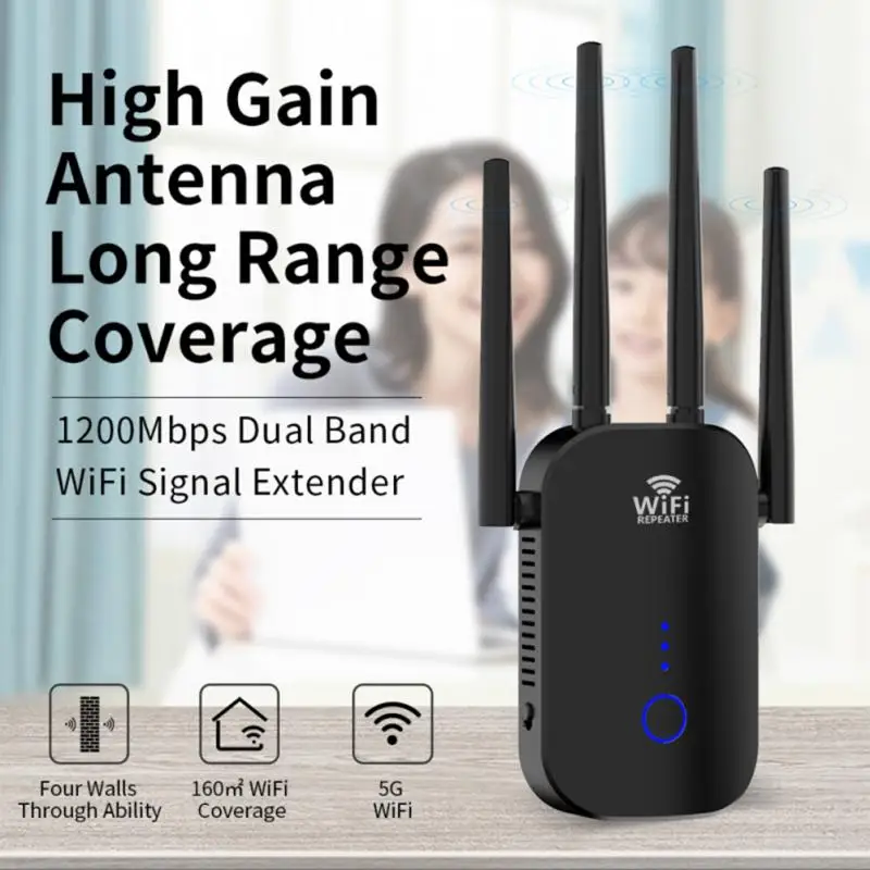 5G WiFi Repeater WiFi Amplifier 5Ghz WiFi Long Range Extender 1200M
