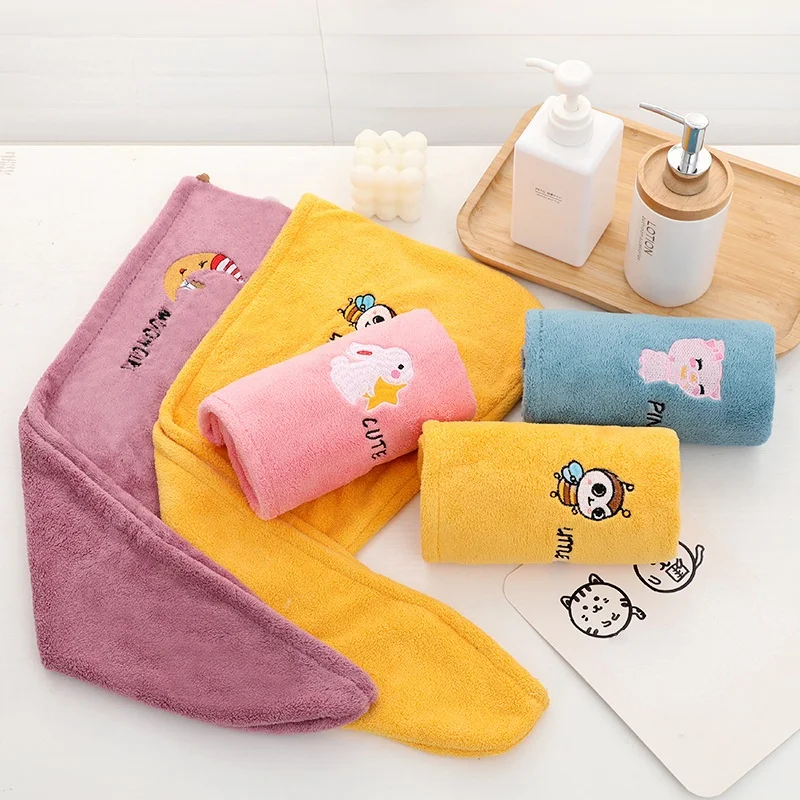 Women Girl Towels Bathroom Microfiber Rapid Drying Hair Towel Magic Shower Cap Lady Turban Head Wrap shower cap hair towel