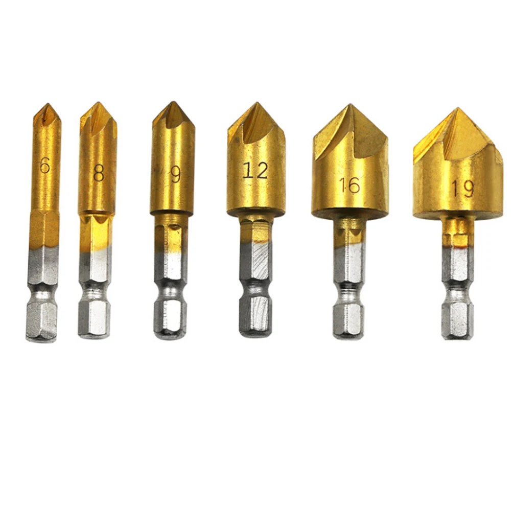 3 шт. фаски из быстрорежущей стали с шестигранным хвостовиком 1/4 дюйма |