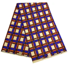 Решетки принт в африканском стиле Pagnes в форме голландских башмаков с настоящий воск полиэстер африканская ткань дизайн