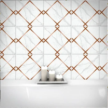 

Waterproof Marble Self-adhesive Wallpaper PVC Tile Stickers Home Decor Kitchen Bathroom Toilet Decoration TV Sofa Wall Art Mural