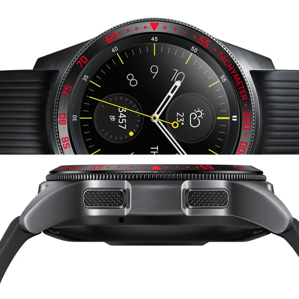 Для samsung Galaxy Watch 42 мм, драгоценный камень кольцо клеющаяся крышка против царапин из нержавеющей стали