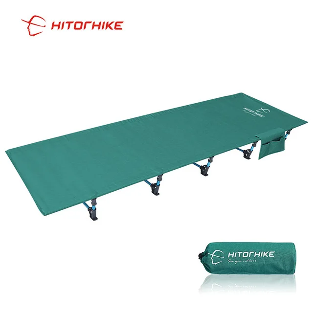 Ultralight Folding bed Camping Cot Bed Portable Compact for Outdoor Travel Base Camp Hiking Mountaineering Camping Cot Bed - Цвет: green