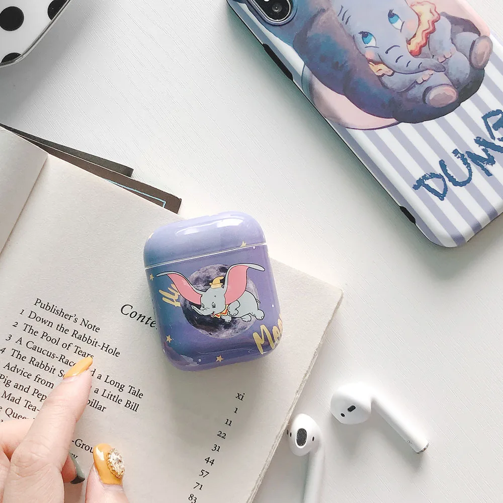 Чехол для наушников Dumbo для Apple Airpods 2 1 Air Pods, милые наушники, чехол для AirPod, защита жесткого диска, Накладные наушники, чехлы