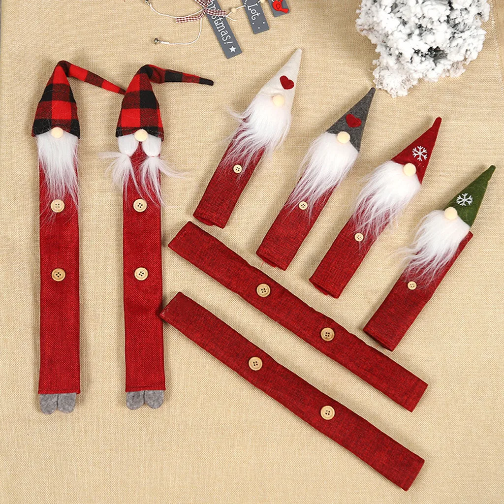 8PC Christmas Refrigerator Door Handle Cloth Cover Home Kitchen Party Decor