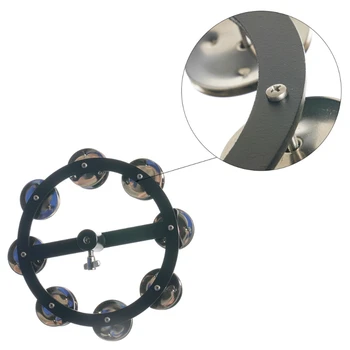 

Professional Hi Hat Tambourine with Row Steel Drum Set Instrument Musical Equipment Hi-Hat Tambourine Accessories