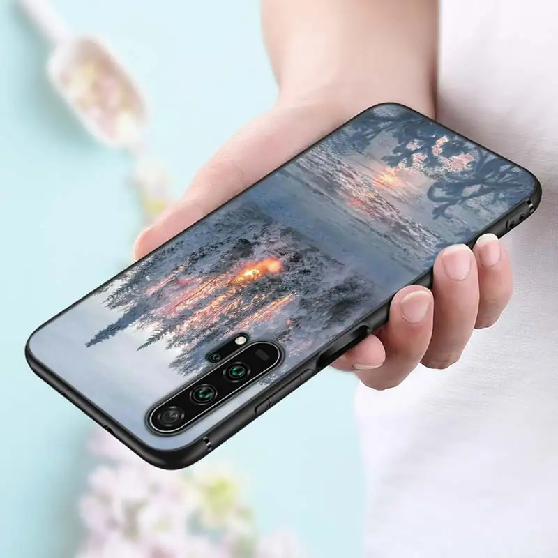 Style 14 Черный силиконовый чехол пейзаж зимний светильник снег для huawei Honor 10i 9X8X20 10 9 Lite 8 8A 7A 7C Pro Lite чехол для телефона - Цвет: Style 14