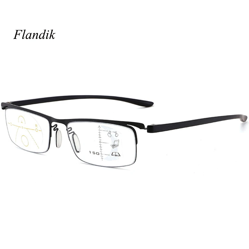 Мультифокальные очки для чтения унисекс с защитой от синего цвета половинчатая