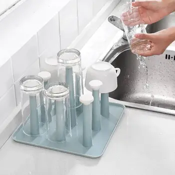 

Cup Drying Rack, Plastic Non-Slip Bottom Mug Tree Holder Organizer Rack Stand for Drinking Glass and Sports Bottle