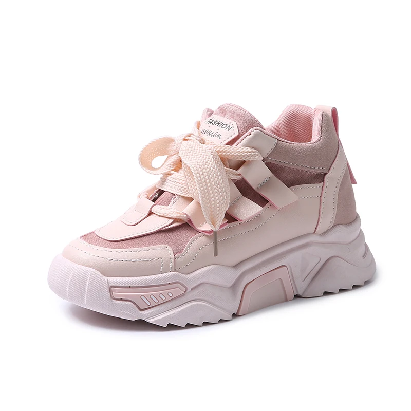 Pink Новинка года; сезон весна; Модные женские кроссовки; цвет розовый, черный; кроссовки для папы; мягкая массивная платформа; dames Baskets femme; кроссовки; женская обувь - Цвет: Pink