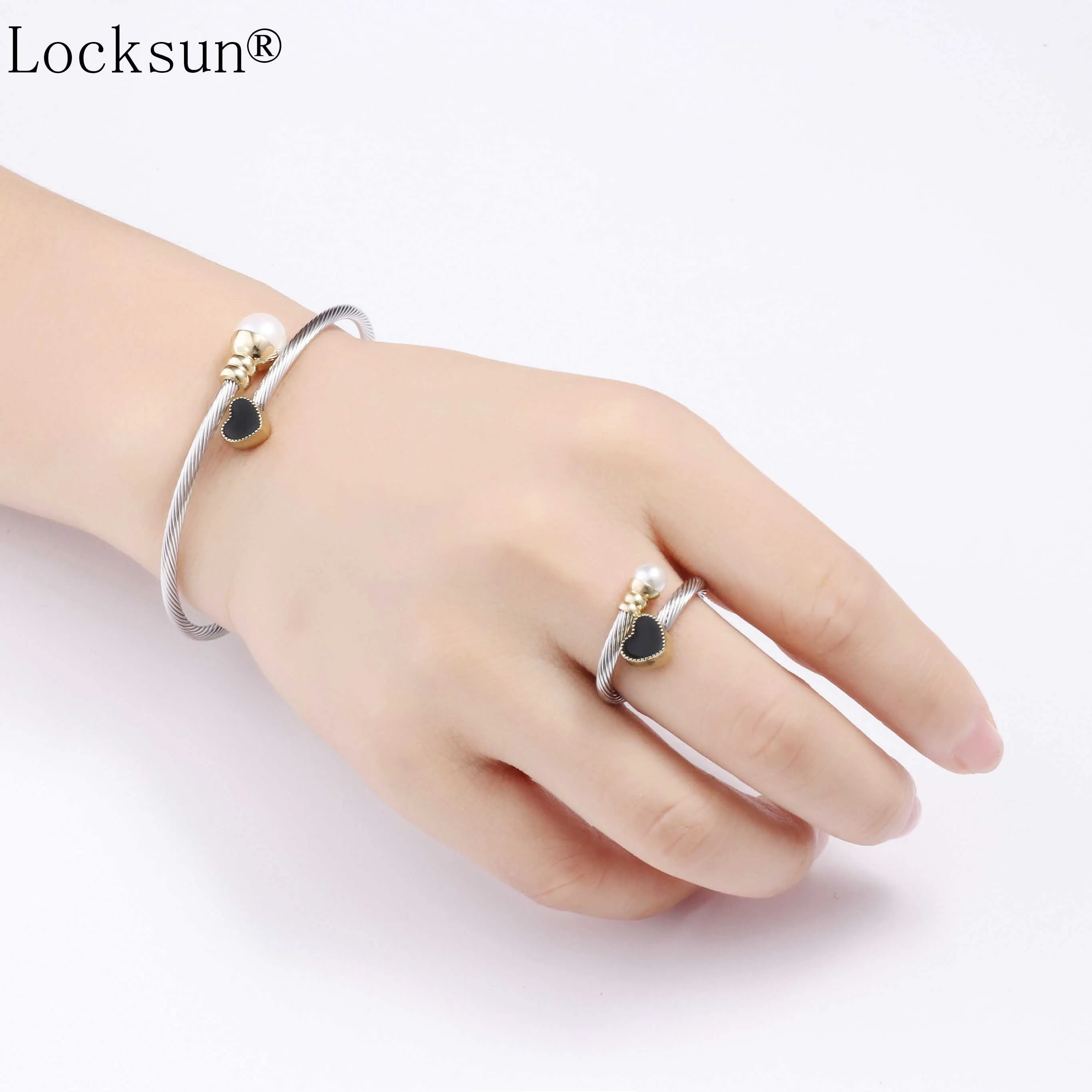 Locksun новые женские открытые кольца 585 розовое золото Тонкий жемчуг модные