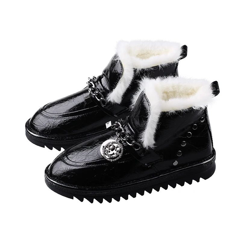 Женская обувь; модные зимние ботинки; Новинка года; зимняя теплая Нескользящая хлопковая обувь в стиле ретро со смайликом