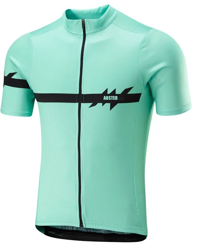 short sleeve Jersey AOSTER Велоспорт Джерси Pro Team для мужчин MTB дорожный велосипед Джерси короткий рукав дышащий уютный велосипед DH Джерси Одежда для велоспорта - Цвет: short sleeve Jersey