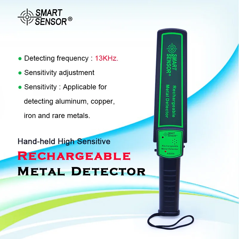 

SMART SENSOR AS954 Portable Metal Detector Parcel Scanner Security Wand Body Search High Sensitive Security Scanner with battery