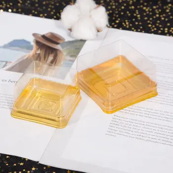 

50pcs 63/100g Square Moon Cake Trays Mooncake Package Box Container Holder Gift E7CB