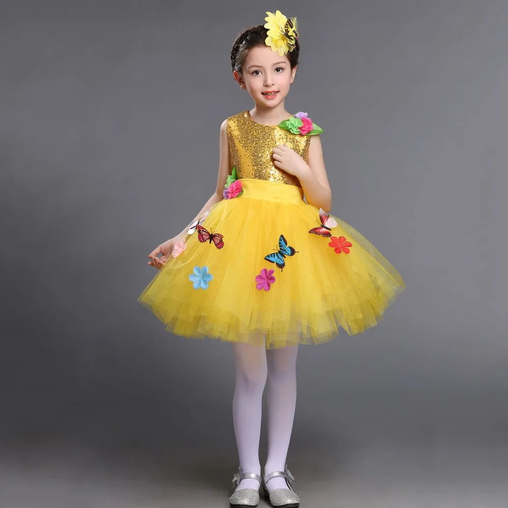 green and gold flower girl dresses