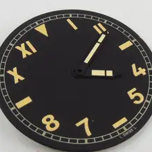 Классический 38,9 мм черный стерильные циферблат оранжевые Часы Marks Dial+ руки подходит для приблизительный срок поставки: 6497 ручной намоточный механизм D125