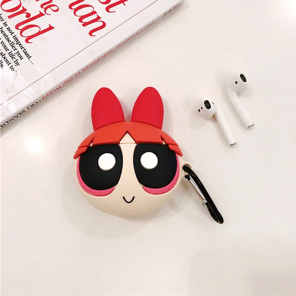 Симпатичные цветы Powerpuff девушки полицейские INS корпусы гарнитурные для Apple Airpods 1/2 силиконовые защитные наушники крышка аксессуары