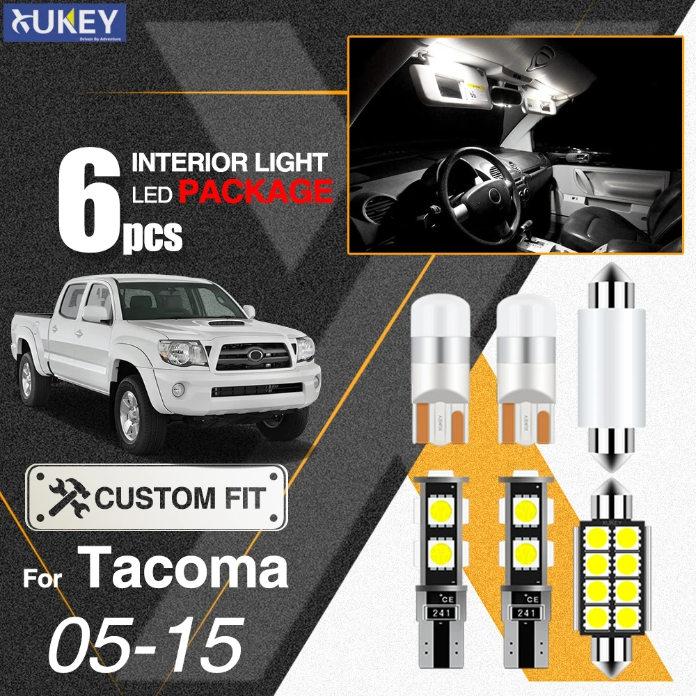 05-15 Toyota Tacoma Complete Interior LED Bulb License Plate Package White