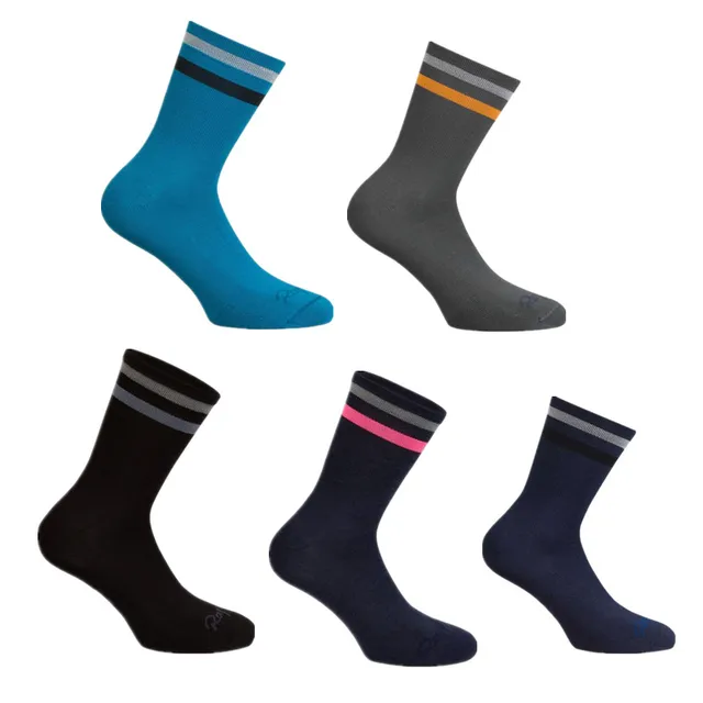 US $2.43 Sports Outdoor Rapha Road Cycling Socks Profession Competition Stripe Bike Socks Calcetines Ciclism